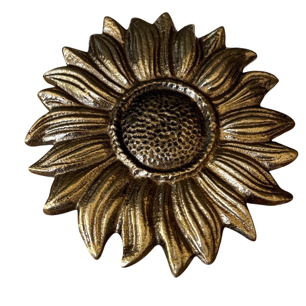 Brass Sunflower Wreath Hanger Holder Decor 15" NEW - Picture 2 of 7